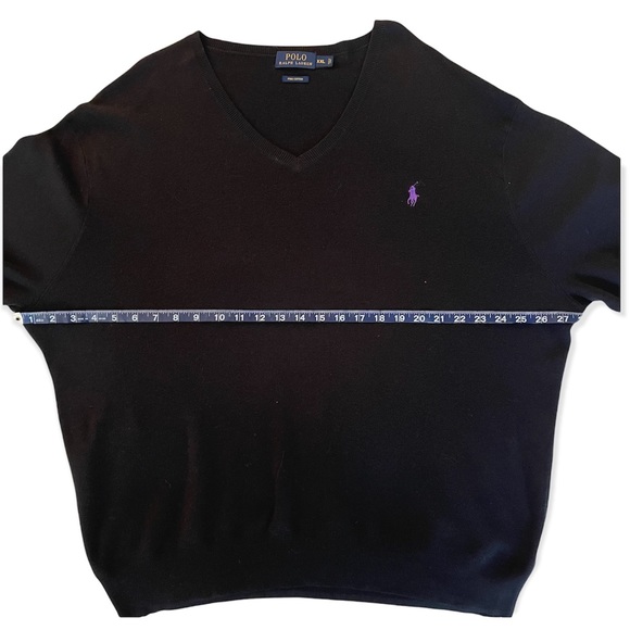 Ralph Lauren V Neck Sweater mens XXL black - Picture 7 of 7